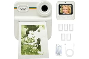 Instant Print Kids Camera – Eye-Protection Screen, Front and Rear Dual Selfie Camera, Long Battery Life, Comes with 5 Rolls P