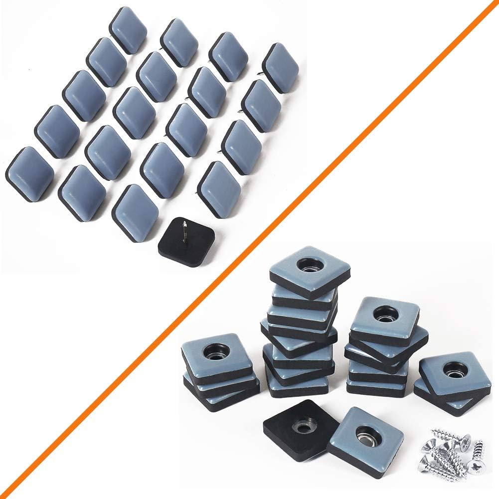 GINOYA Teflon Furniture Sliders, 20pcs 1inch Reusable Furniture Glides