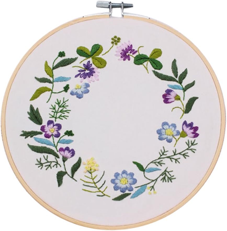 Inzopo Embroidery Sampler Kit Modern Hand Embroidery for Beginners Needlework Adults Craft Sewing Kit, Handmade Embroidery Starter Kit Set