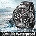 SONGDU Men's Sport Chronograph Black Quartz Watch with Stainless Steel Bracelet