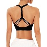 OYOANGLE Y Back Sports Bra for Women Low Impact Racerback Workout Padded Bras Sexy Straps Yoga Bras
