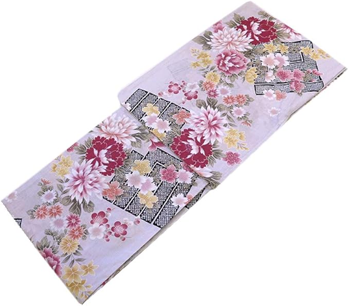 Amazon Co Jp 着物美人 浴衣 ゆかた 変り織り 女浴衣 浴衣女性 浴衣単体 単品 変り織り浴衣 木綿浴衣 木綿着物 夏着物 街着 女性用 大人 M F L 155 165 薄灰紫 花古典 Clothing Accessories