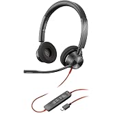 Plantronics - Blackwire 3320 USB-A - Wired, Dual-Ear (Stereo) Headset with Boom Mic - USB-A to Connect to Your PC, Mac or Cell Phone - Works with Teams, Zoom &amp; More