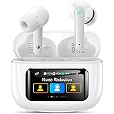 JGUG Wireless Earbuds Bluetooth 6.0 Headphones, Ear Buds with ANC Noise Cancelling, ENC Clear Calls, Touchscreen LED Display Case, 48H Playtime, Stereo Sound, IPX7 Waterproof for Sports Workout