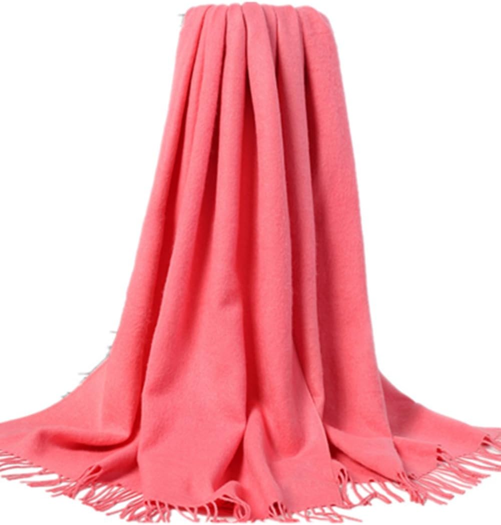 Extra Large 70.9"x26" Soft Cashmere and Wool Shawl Wrap for Women (Peach)