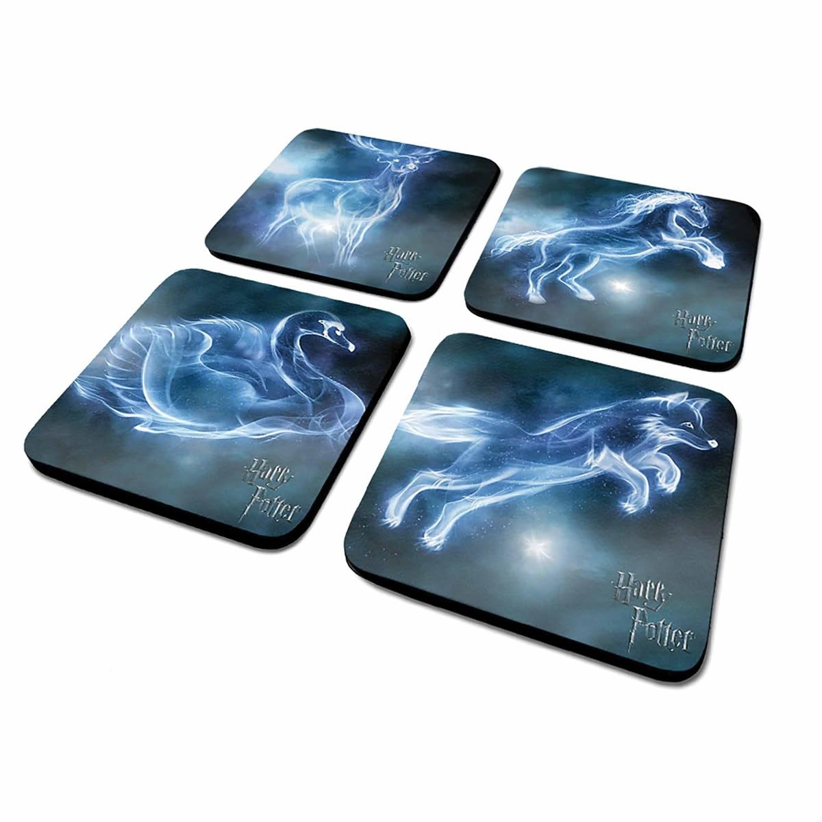 Pyramid International Harry Potter Coasters Set of 4 (Patronus Design) Cork Coasters - Official Merchandise