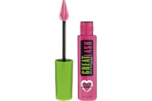 Maybelline Great Lash Lots Of Lashes Washable Mascara, Volumizing, Thickening and Curling Mascara, Blackest Black, 1 Count