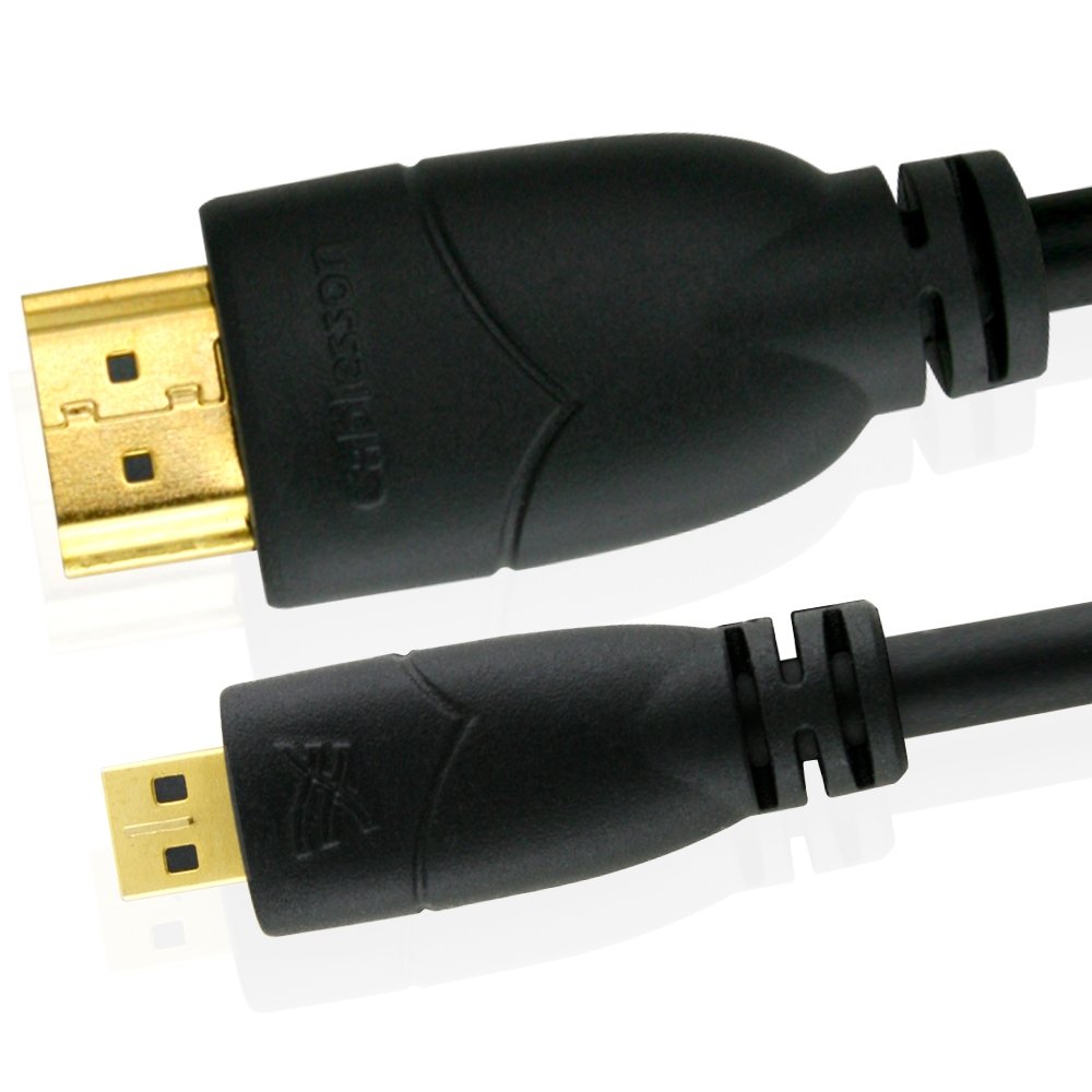 Cablesson Basic 1.5m Micro (Type D) HDMI High Speed Cable with Ethernet (v1.4a / 2.0) Gold Plated 3D 1080p 4k - Devices with Micro HDMI Connectors - Tablets, Digital Cameras, Mobile Phones and Other