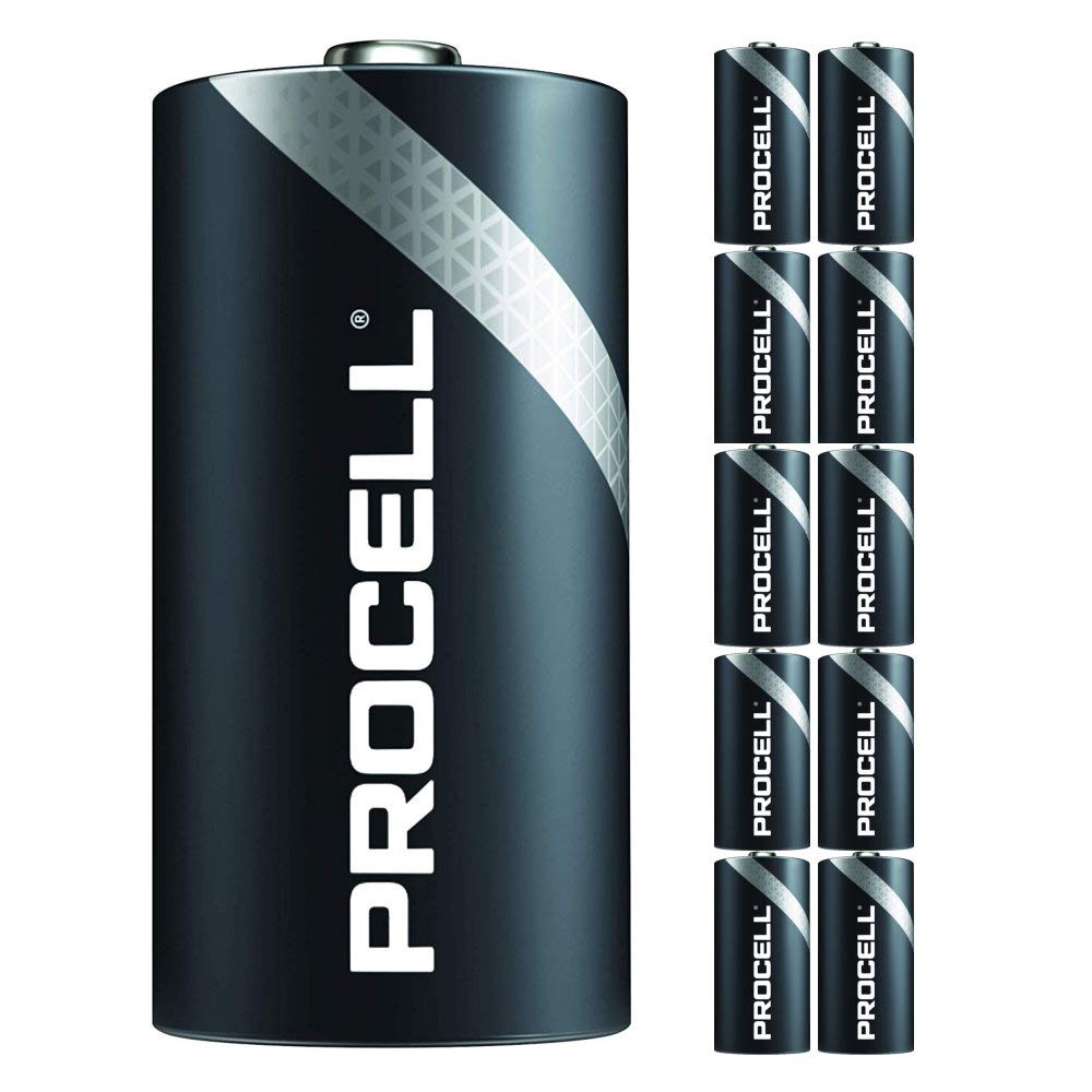 10 Pack - Duracell Procell C Cell Batteries | 1.5V Industrial Power Alkaline Battery | Home or Office Use | Car Air Freshener Promo Pack | Reliable Long Lasting Power