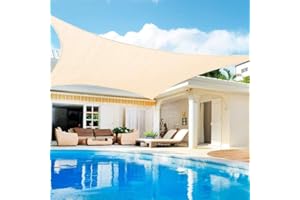 Lehood Sun Shade Sail, 8'x 10' Rectangle Canopy Sail UV Block Sun Shade for Outdoor Patio Garden Backyard, Outdoor Shade Sail Ivory