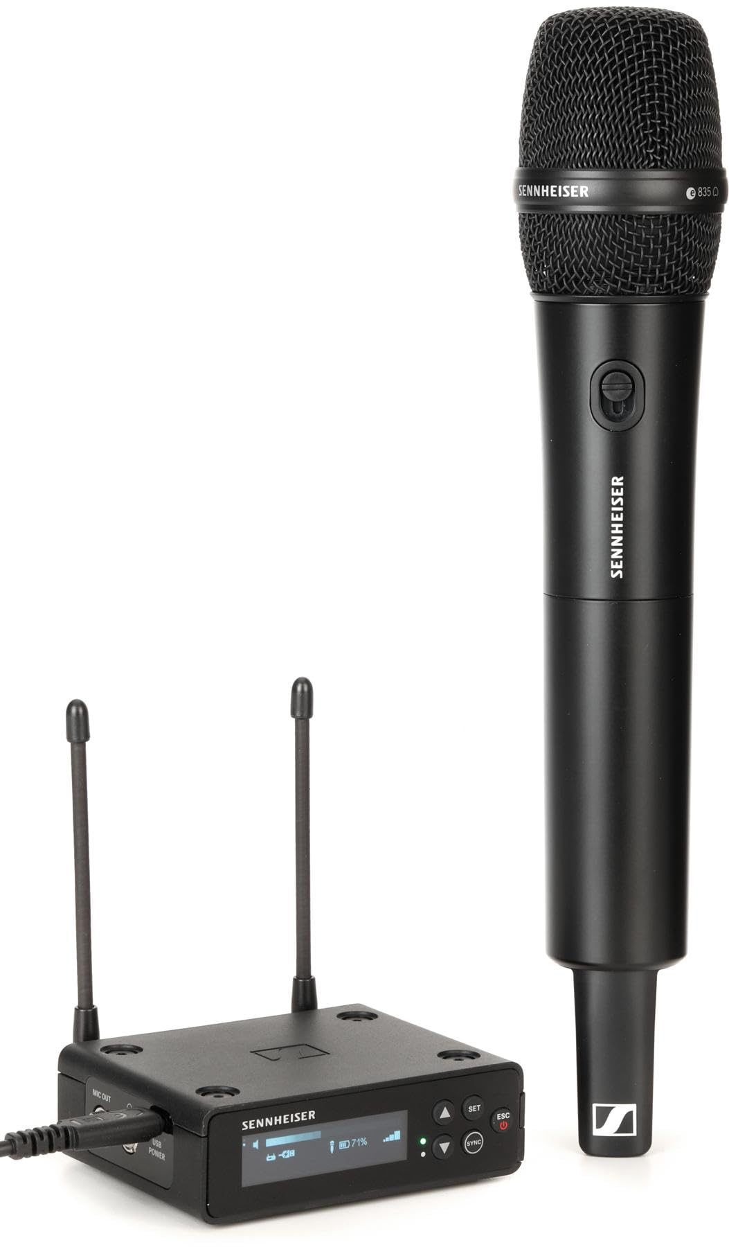 Sennheiser EW-DP 835 SET (R4-9) Tragbares digitales UHF-Drahtlosmikrofonsystem mit SKM-S Handsender und dynamischem Mikrofonmodul MMD 835 mit Nierencharakteristik - Schwarz (700032)