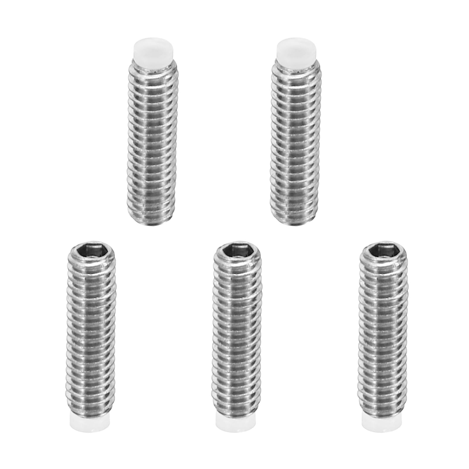PATIKIL M4x14mm Nylon Tip Grub Screw, 5 Pack Metric Hex Socket Head Cup Point Anti Slip Set Screws Internal Hex Drive Hardware, 304 Stainless Steel