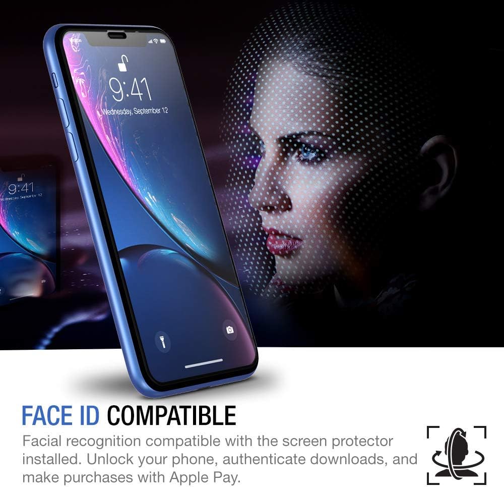 TETHYS Glass Screen Protector Designed for iPhone 11 / iPhone XR (6.1") [Edge to Edge Coverage] Full Protection Durable Tempered Glass Compatible iPhone XR/11 [Guidance Frame Include] - Pack of 3