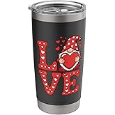 LOVE Gnome Holding Heart Valentine's Day Matching Family Stainless Steel Insulated Tumbler