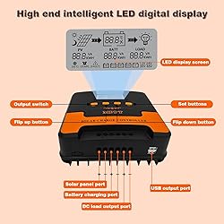 40A MPPT Solar Charge Controller: 12V/24V DC