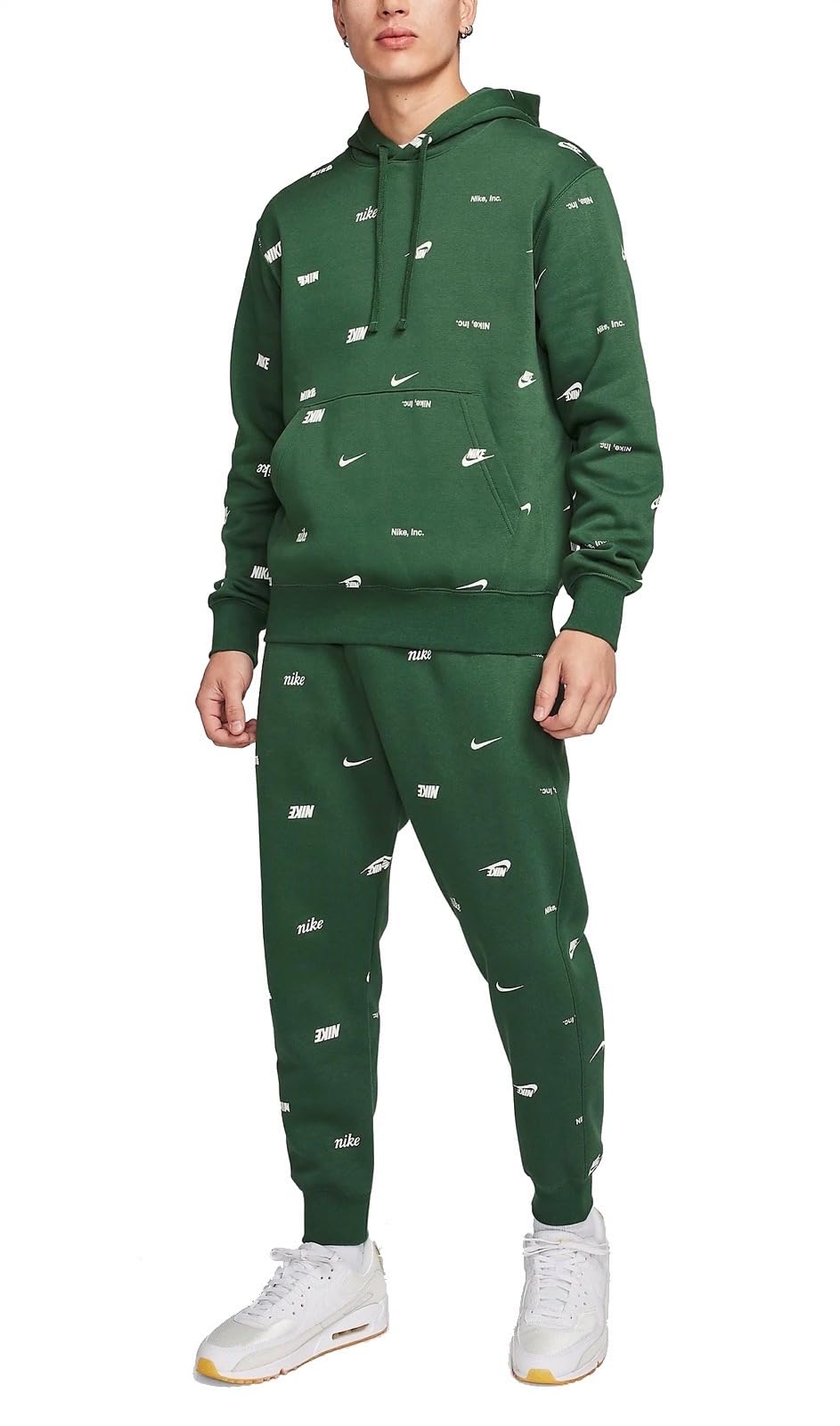 ナイキメンズ パーカー フーディ パンツ 上下セット 灰色白 XL ナイキ] 上下 スウェット セットアップ クラブ+ BB パッチ プル