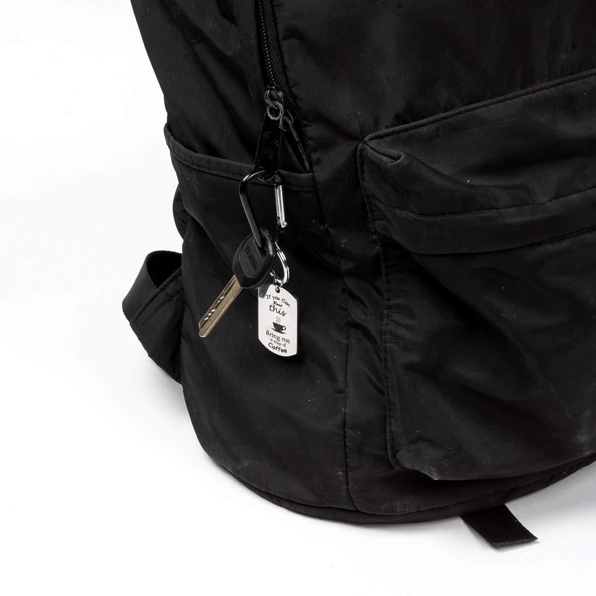 If You Can Read This, Bring Me Keychains - Beer, Wine, Coffee, Chocolate Theme - Funny Novelty Stainless Steel Key Chain Decoration Key Holder Ring Keys Organizer Gifts for Men and Women (Coffee)