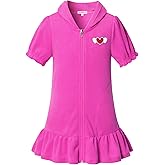 CHILDRENSTAR Girls Swim Coverups Terry Swimsuit Cover-Up Hooded Zip-Up Beach Robe