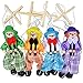 SCASTOE Pull String Puppet Clown Pirate Wooden Marionette Toy Doll Vintage Children Gift