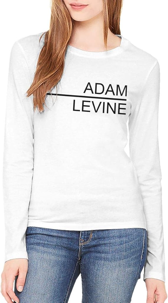 Amazon Co Jp Aries Clapham アダム レヴィーン 最新の人気 綿のファッションが流行しています女性用プリントの丸首長袖です White S 服 ファッション小物