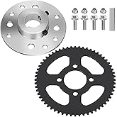 YOXUFA Go Kart Sprocket Hub 1" Bore 1/4" Keyway Assembly with #35 Chain 60T Rear Drive Sprocket 4 Hole for Go Cart Silver Parts