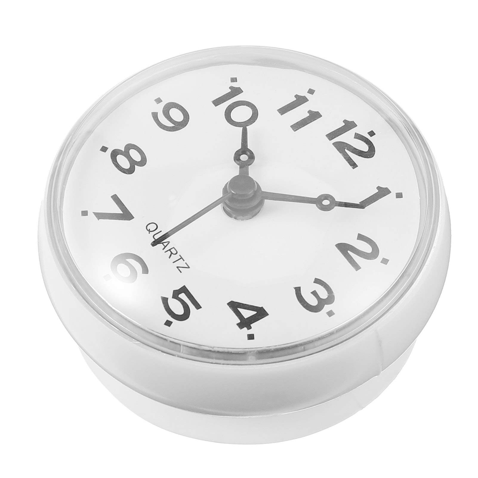 DOITOOL Waterproof Wall Clock Kitchen Suction Cup Clock Anti- fog Mute Wall Clock Silent Hanging Clock for Home Office Decor White