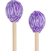 VANPHY 2-Pack Marimba Mallets Yarn Heads with Beech Wood Handle Purple | Keyboard Percussion Accessories for Xylophone Glockenspiel Vibraphone Ideal for Beginners Students and Music Lovers