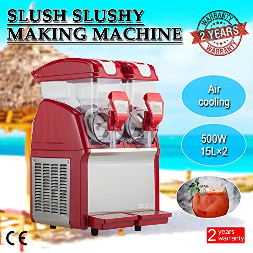 CO-Z Commercial Margarita Machine Slushy Machine Slush Making Machine Tanks Frozen Drink Machine Smoothie Maker Suitable for Commercial Use (500W 2 x 15L Tank)