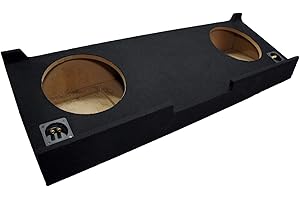 American Sound Connection Compatible with Chevy Silverado or GMC Sierra Crew Cab Truck 2007-2013 Dual 12" Subwoofer Sub Box Speaker Enclosure