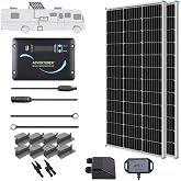 Renogy 200W 12V RV Solar Panel Kit N-Type - Adventurer 30A LCD PWM Charge Controller + Mounting Brackets for RVs, Boats, Trai