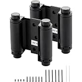3" Double Action Spring Hinges, Self Closing Saloon Hinges, Black, 2 Pack | Dual-Swing Action Opens in Both Directions, Adjustable Spring Tension Sets the Closing Force for Cafe, Bar and Interior Doors