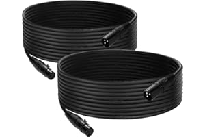 Czgor DMX Cable 25 ft, 2 Pack Flexible 3 Pin Signal XLR Male to Female DMX Cable Wire,Suitable for Stage Lighting Signal XLR Connection Stage Light Cables for Par Light Input & Output