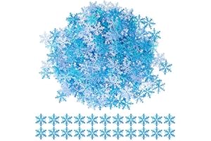 GWHOLE 600Pcs Christmas Snowflakes Confetti, Blue Snowflakes Decorations for Xmax Wedding Birthday Holiday Party Table Decorations Winter Party Supplies
