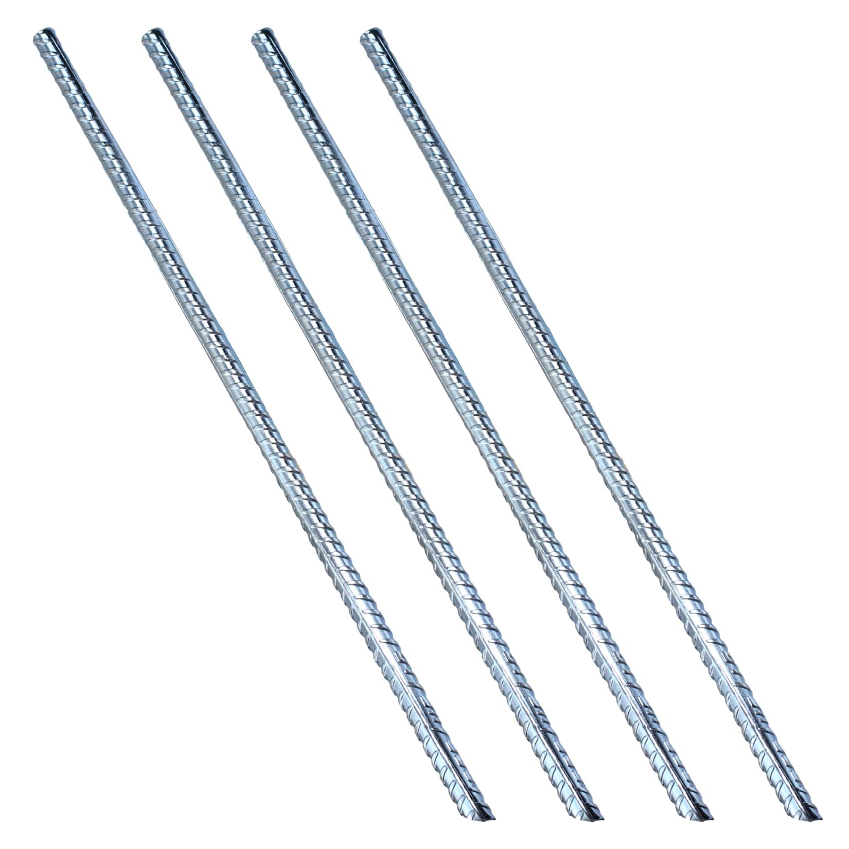 15 Inch Rebar Stakes 4 Pack Ground Rebar Stake Heavy Duty Ground Anchor Long Straight Steel Stakes Plant Support Stake for Concrete Timber Garden Plant