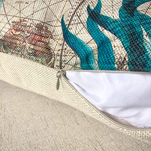 ULOVE LOVE YOURSELF Mediterranean Style Throw Pillow Case Sea Theme Decorative Square Cotton Linen Coastal Cushion Cover…