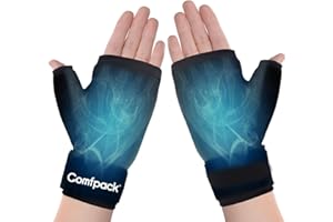 Comfpack Hand Ice Pack Gloves for Arthritis, 2PCS Wearable Thumb Ice Pack Wrap, Hot Cold Compress Wrist Cold Pack Wrap for Carpal Tunnel Relief, Pain Relief for Tenosynovitis, Swelling, Surgery