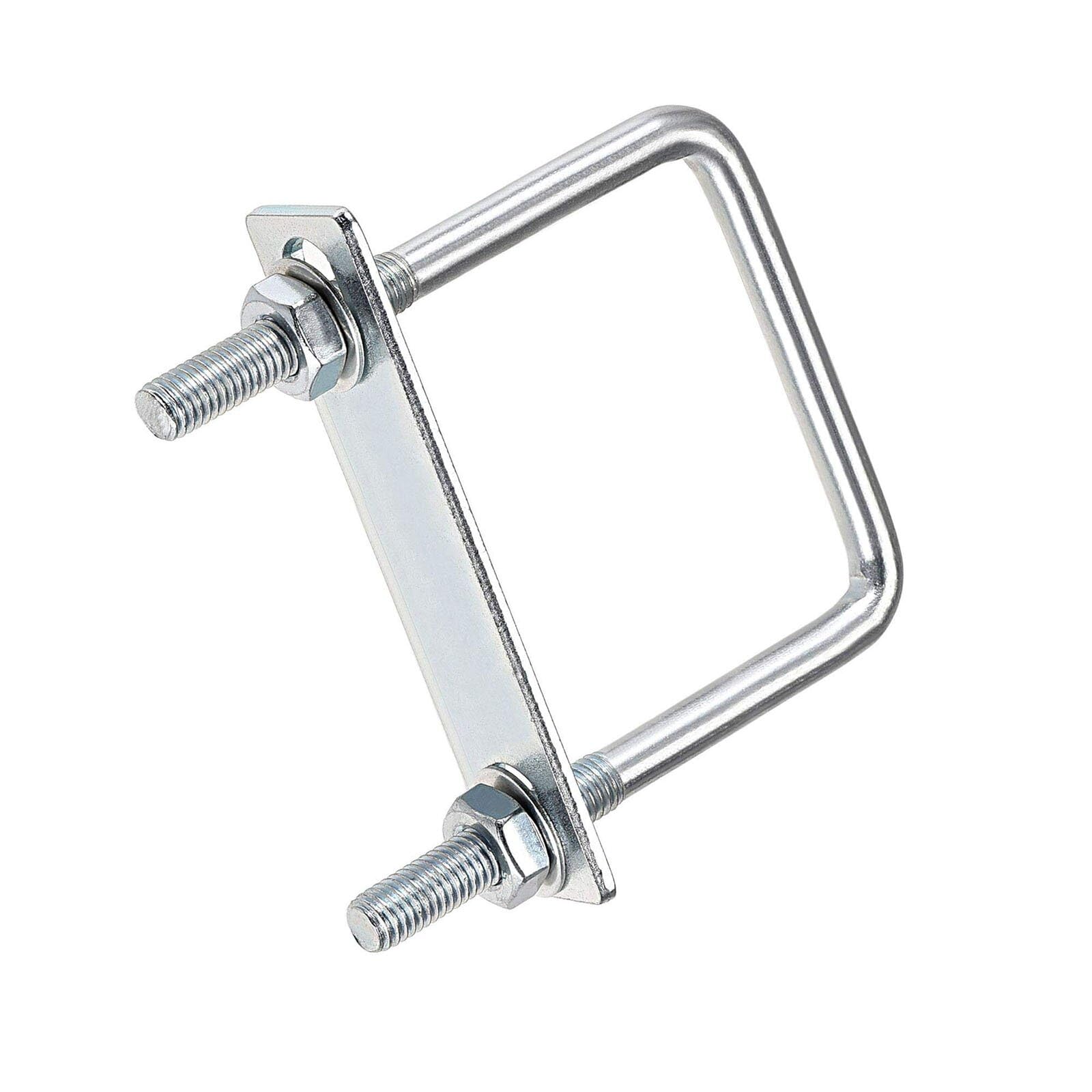 TOP-VIGOR 2 sets M8 Square U-Bolts, 60mm Inner Width 100mm Length Steel U-Bolts with Nut, Plate, Washer for Building Installations Mechanical Parts Connection Cehicles Ships — image 1