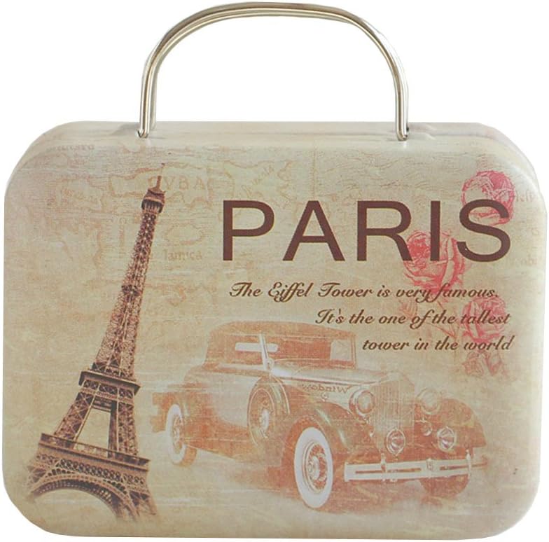 Ddfly Mini Metal Empty Tins Vintage Storage Box Case Suitcase Shape Candy Boxes with Handle Rectangle Containers for Tea, Coffee,Candy, Party Favors,Jewelry,Gifts (Colour 6)