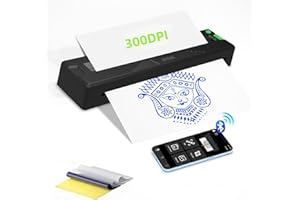wbk Tattoo Stencil Printer,2026 New Thermal Portable Wireless Bluetooth Inkless Tattoo Printer Machine for Tattoo Beginners&Artists,with 3pcs Tattoo Transfer Paper,Compatible with Phone/Pc&Pad