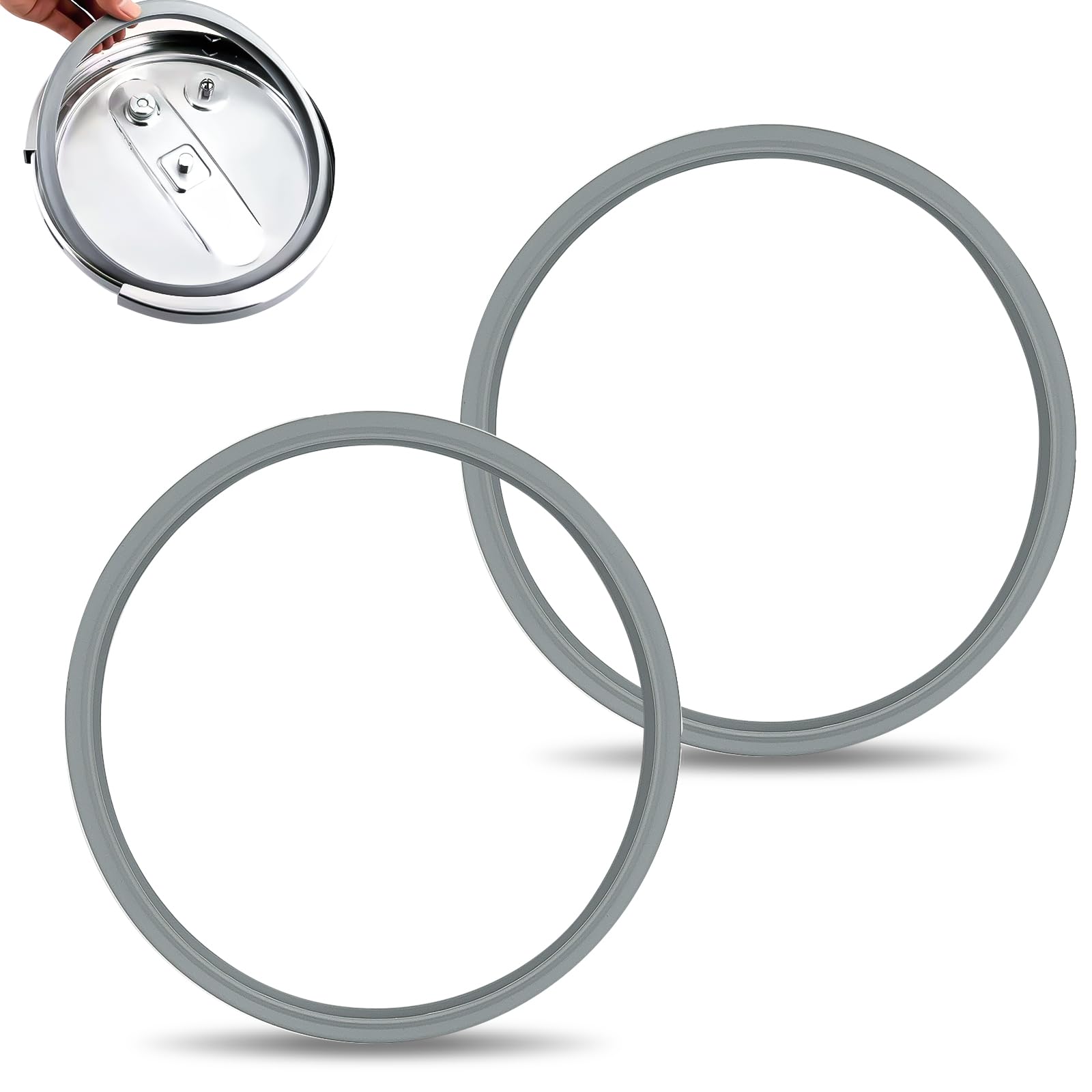 2Pcs Sealing Rings for WMF for Oslash, 23cm x 1.5cm Rubber Sealing Ring for Perfect Plus, Pressure Cooker Sealing Gasket for Silit, Silicone O Ring Replacement, Rubber Seal for Fissler 3L 4.5L 6.5L