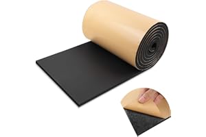 LSGCQ Sponge Neoprene Foam Padding Rubber Sheets with Adhesive Foam Sheet Closed Cell Insulation Neoprene Rubber Roll for DIY Gaskets Shock Pads Liner Crafts (12" Wide x 1/2" Thick x 59" Long, Black)