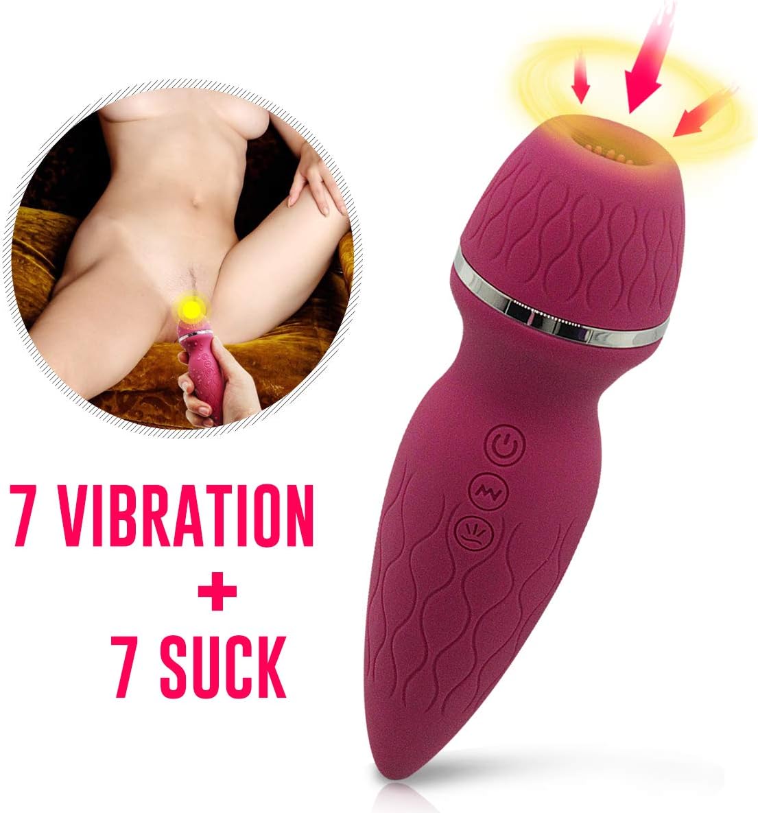 Waterproof 12 Frequency Vibration Sucking USB Charging Silent Waterproof