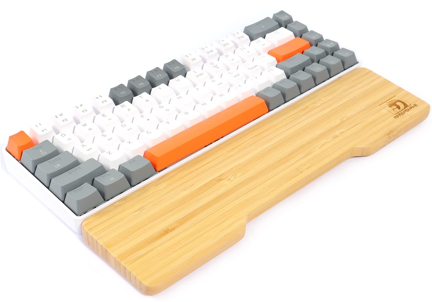 MAMBASNAKE Bamboo Wrist Rest for 61-key 60% Keyboard,Class A 100% Pure Bamboo,Ergonomic Keyboard Palm Rest,Solid Wooden Feel Wrist Pad with Anti-Slip Rubber Feet,Durable,Pain Relief,Easy Typing/Gaming