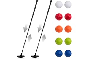 Lenwen 2 Pcs Golf Putter for Men Women Adjustable Length Two Way Putter Right or Left Handed Golfers Mini Golf Club with Practice Balls for Adults