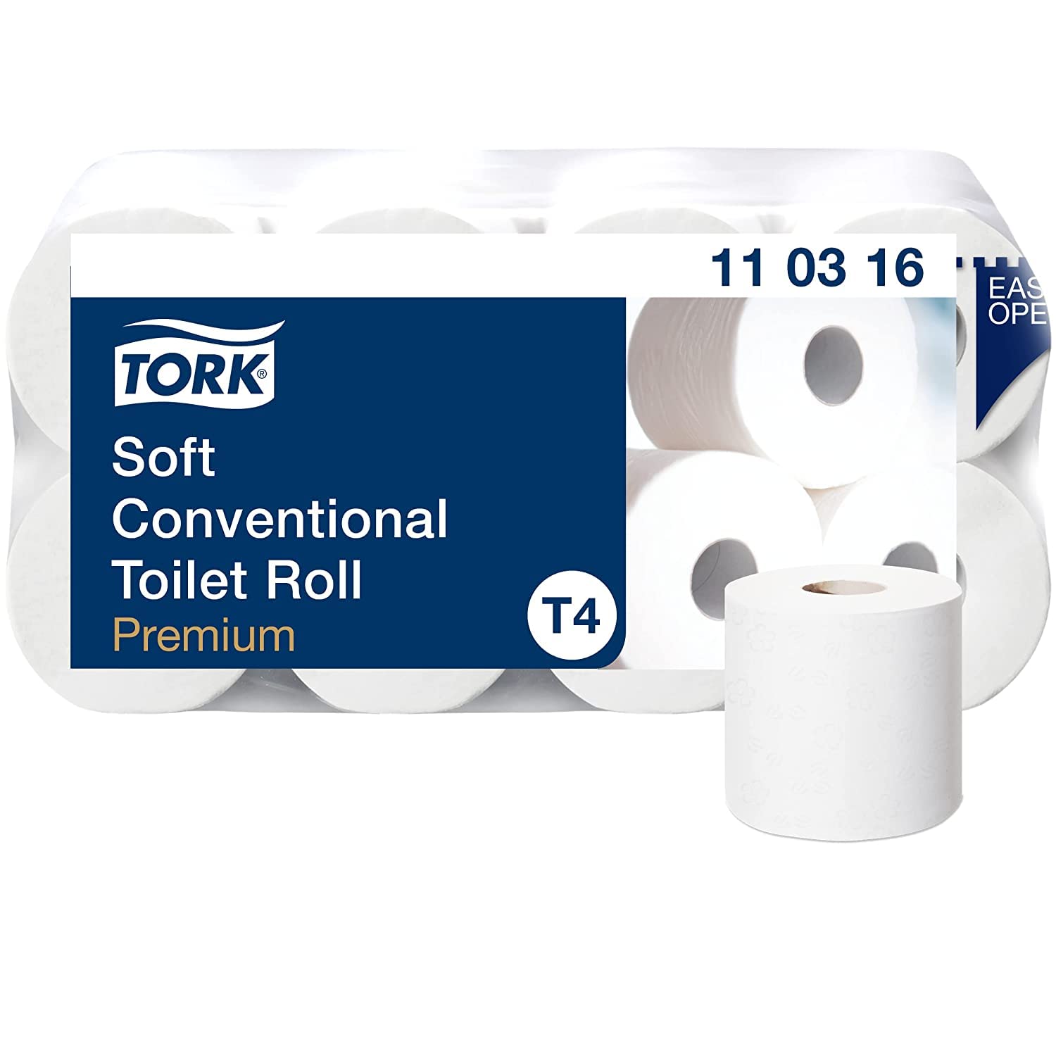 Tork 110316 toilet paper, white, 8 rolls of 250 sheets each