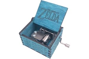 YOUTANG Music Box Hand Crank Musical Box Antique Engraved Carved Crafts,Play Song of Storms,Blue
