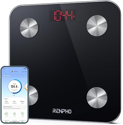 RENPHO Weighing Scales Bluetooth Body Fat Scale with App 396lb Capacity