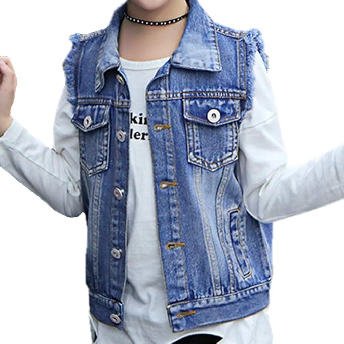 kids sleeveless denim jacket
