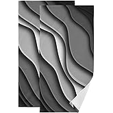 KENADVI Black White and Gray Stripes Hand Towels for Bathroom Set of 2 Soft Absorbent Mid Century Modern Beach Wave Kitchen Towel,Decorative Bathroom Towels for Bath Guest Shower Face Hair 14"x28"