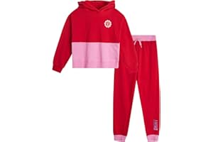 DKNY Girls Sweatpants Set - 2 Piece Active Fleece Girls Sweatshirt and Jogger Youth Kids Sweatpants Matching Set (4-16)